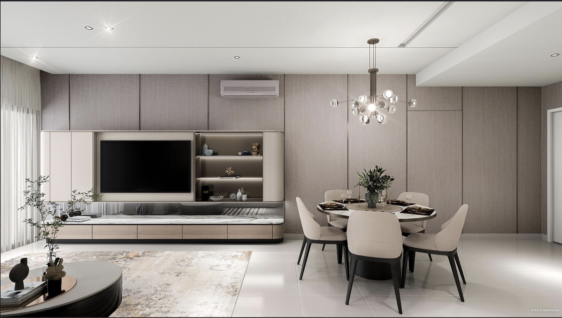 Luminar Residence living and dining interior