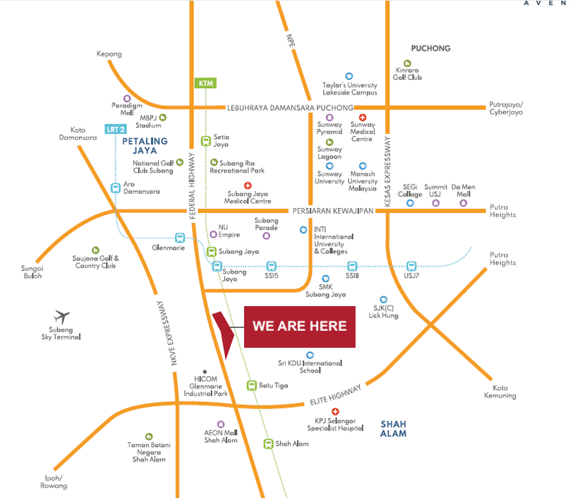 Luminar Residence location map in Subang