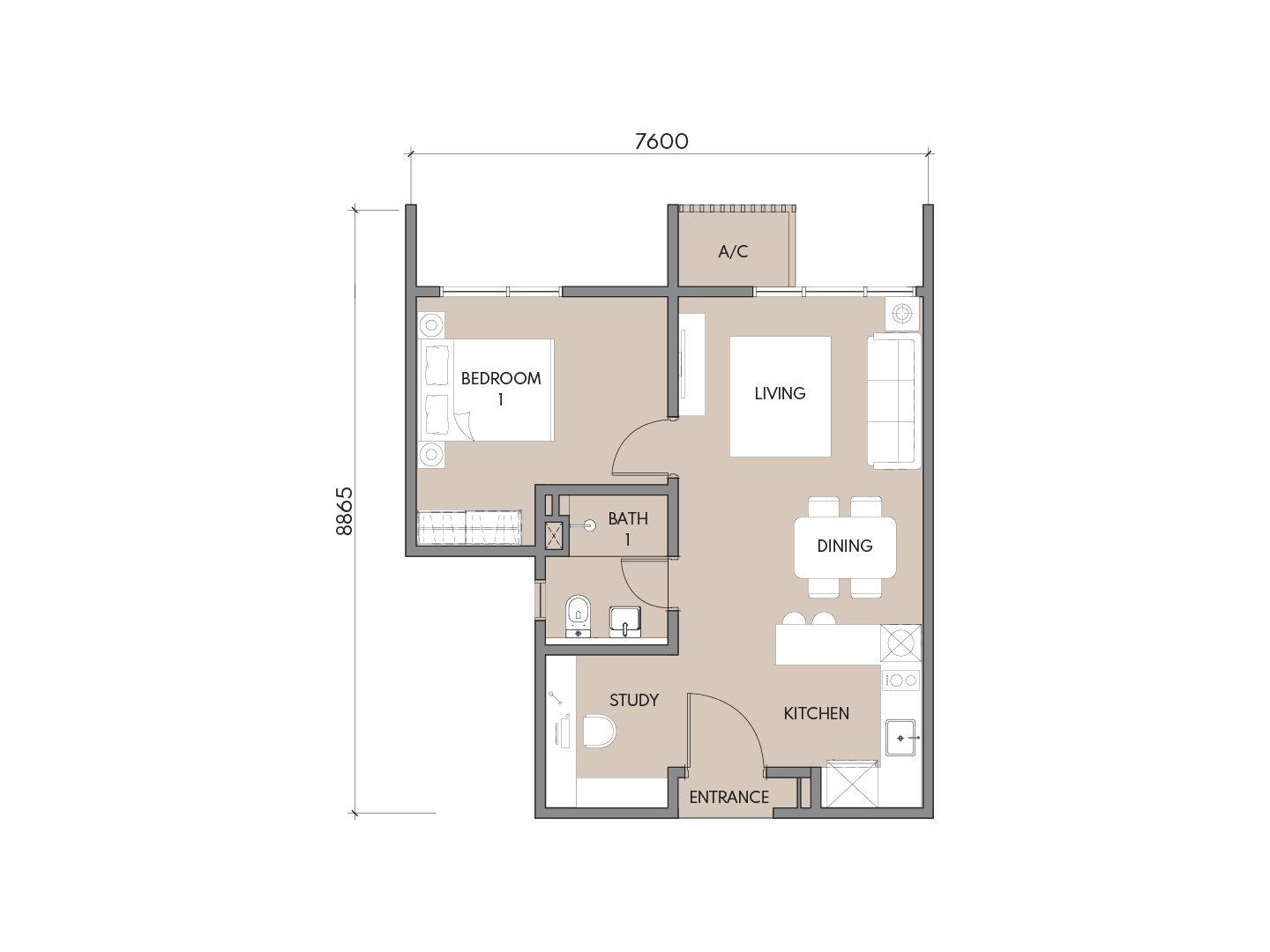 Luminar Residence Type A floor plan